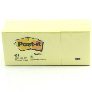 Post-it Notes Giallo 12 Blocchetti 38 Mm X 51 Mm 653 10574