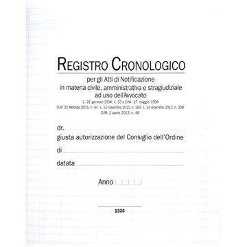 Registro Cronologico Atti Di Notificazione Du1325000