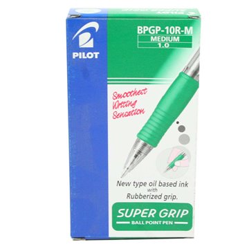 Penne Pilot Super Grip Bpgp-10r-m Punta A Sfera Media Verde