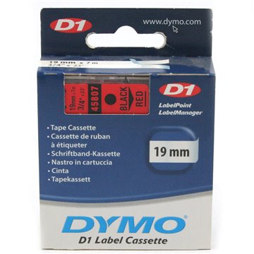 Nastri Dymo D1 Mm.19 X 7 Nero/rosso 45807