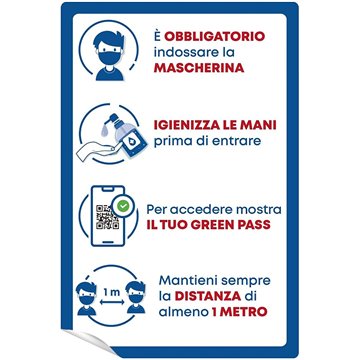 Adesivo A4 Ingresso Green Pass Adempimenti Regole Locali Ristoranti