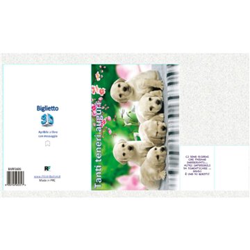 Biglietti Auguri 3d Cuccioli Copertina In 3d 12x16cm Con Busta