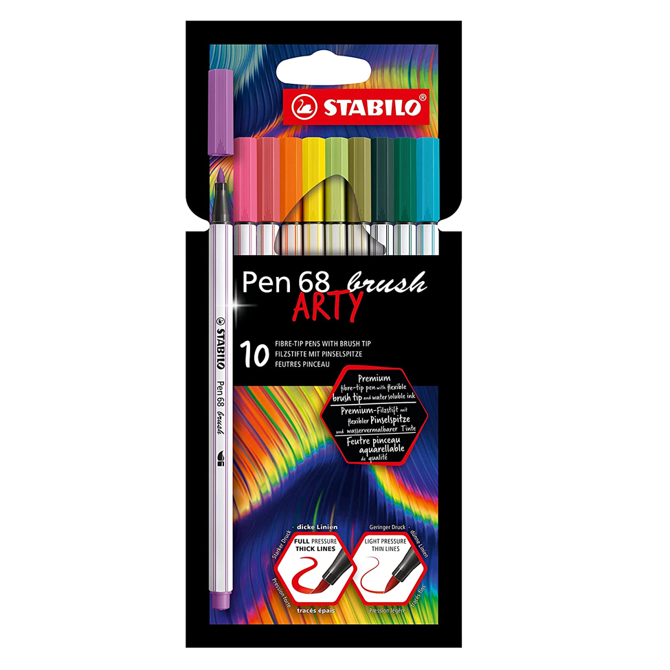 Pennarello Premium con punta a pennello - STABILO Pen 68 brush - Scatola in  metallo da 15 - con 15 colori assortiti - STABILO - Cartoleria e scuola