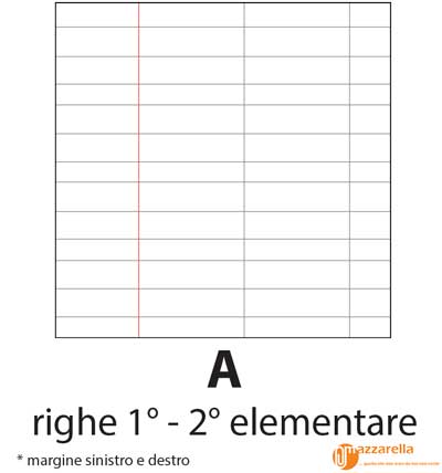 Quaderno per Disgrafia - Quadretti classe seconda e terza: 5 mm